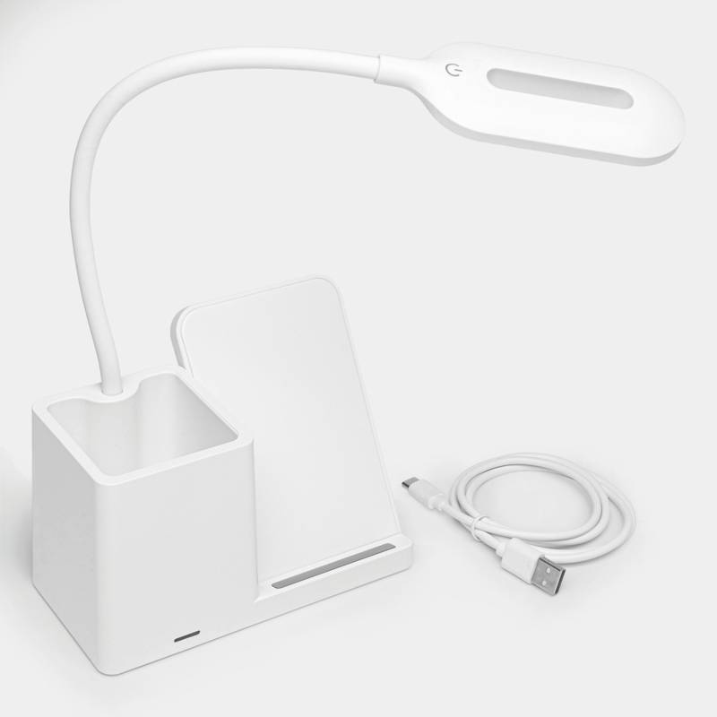 Stolová lampa s nabíjacou stanicou LIGHT & CHARGE, biela Stolová lampa s nabíjacou stanicou LIGHT & CHARGE, biela