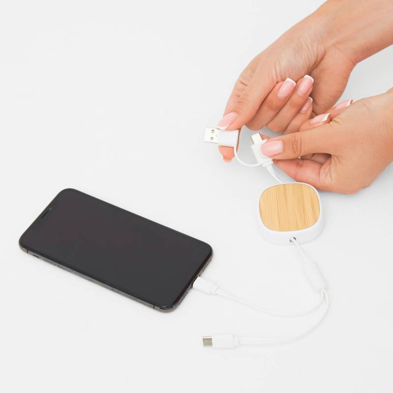 Nabíjací kábel ROLL ON, biela - hnedá Nabíjací kábel ROLL ON, biela - hnedá