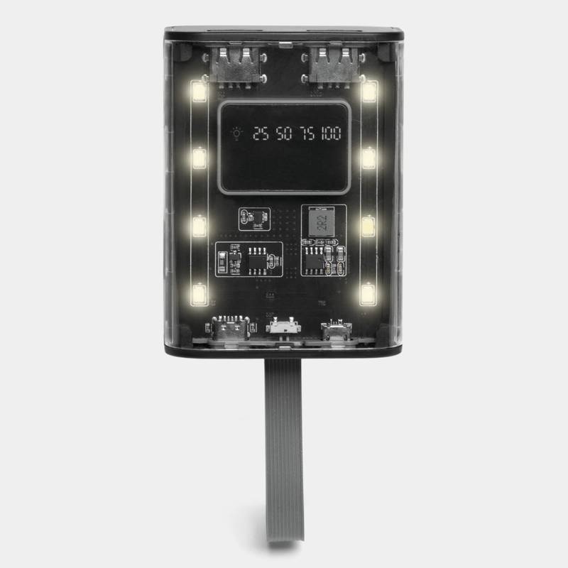 Powerbanka / svietidlo OPEN SOURCE, čierna - transparentná Powerbanka / svietidlo OPEN SOURCE, čierna - transparentná