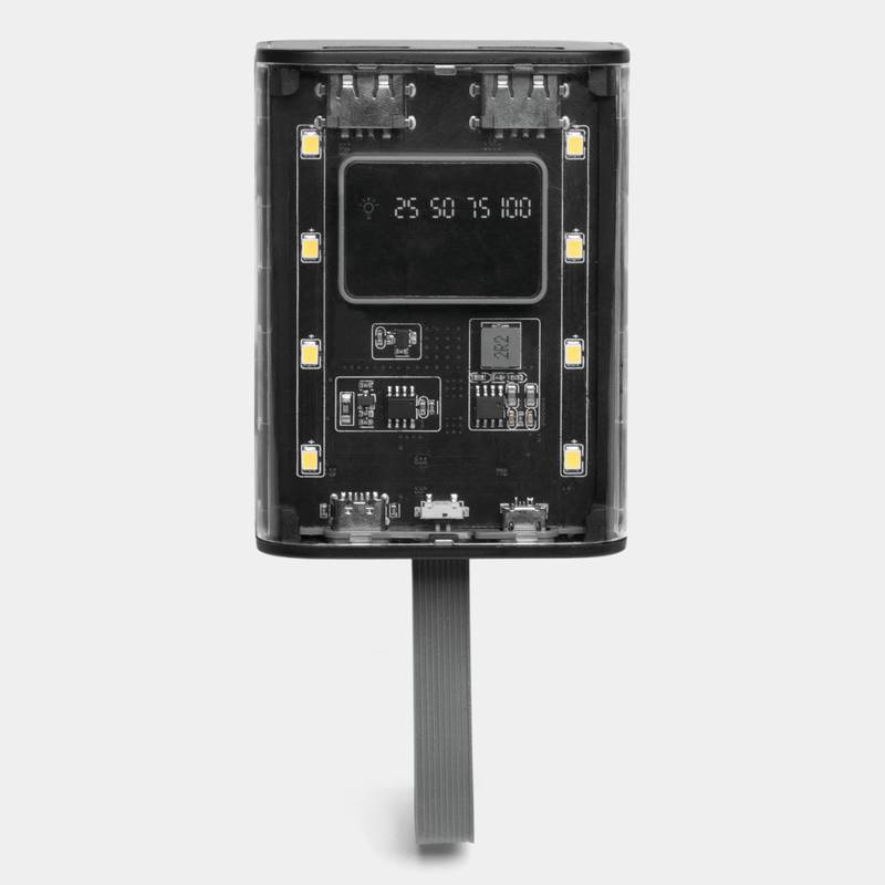 Powerbanka / svietidlo OPEN SOURCE, čierna - transparentná Powerbanka / svietidlo OPEN SOURCE, čierna - transparentná