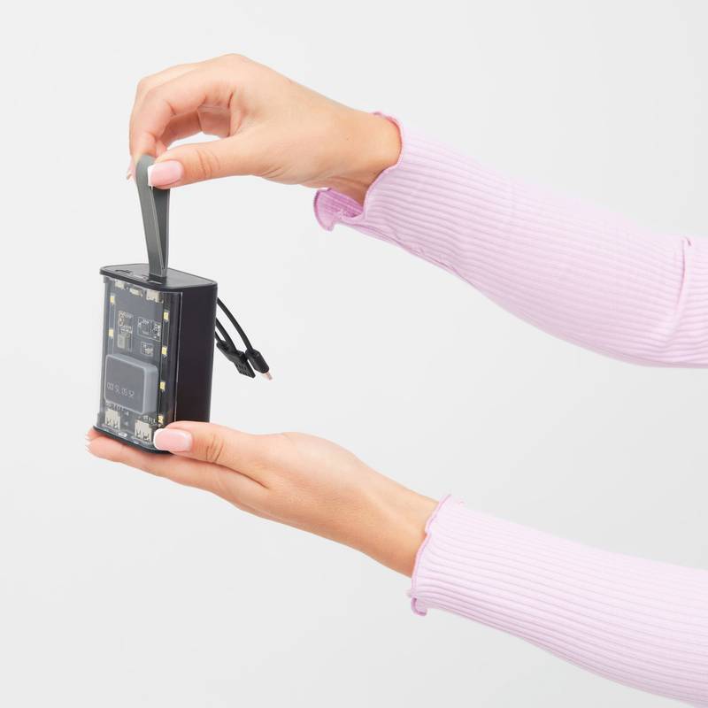 Powerbanka / svietidlo OPEN SOURCE, čierna - transparentná Powerbanka / svietidlo OPEN SOURCE, čierna - transparentná