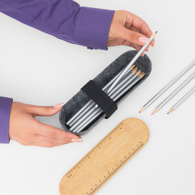 Pouzdro na tužky PEN STORE, hnědá - šedá Pouzdro na tužky PEN STORE, hnědá - šedá