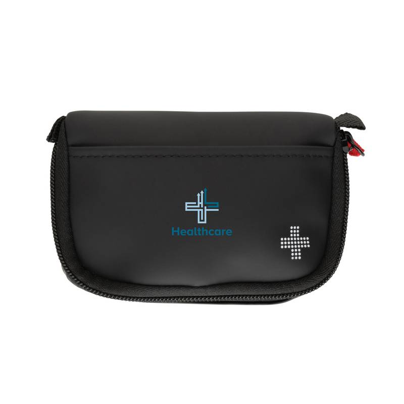 Lekárnička poštovej veľkosti z RCS recykl. PU nubuku, čierna Lekárnička poštovej veľkosti z RCS recykl. PU nubuku, čierna