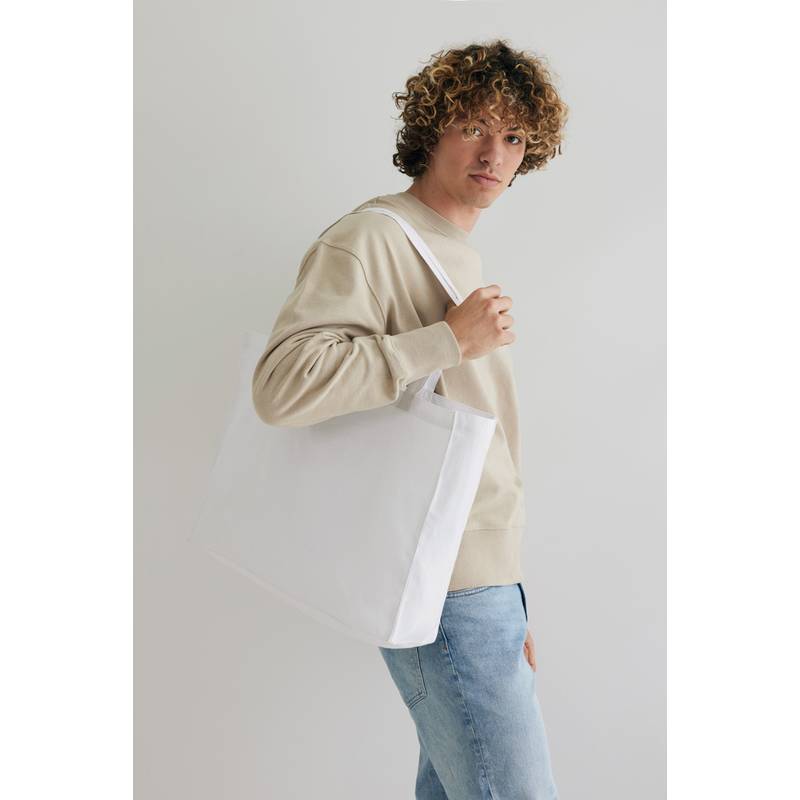 Nákupná taška Impact zo 145g recyklovanej bavlny AWARE™, biela Nákupná taška Impact zo 145g recyklovanej bavlny AWARE™, biela