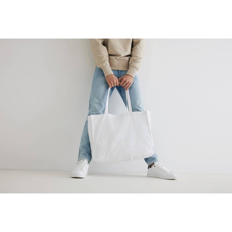 Nákupná taška Impact zo 145g recyklovanej bavlny AWARE™, biela Nákupná taška Impact zo 145g recyklovanej bavlny AWARE™, biela
