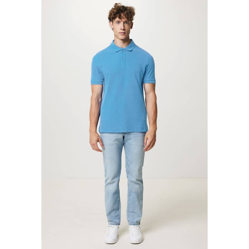 Polo tričko Iqoniq Yosemite z recykl. bavlny, modrá tranquil, 5XL Polo tričko Iqoniq Yosemite z recykl. bavlny, modrá tranquil, 5XL