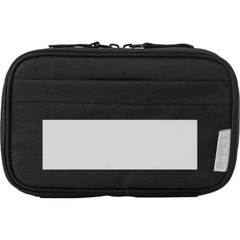 rPEt 300D polyesterové cestovní pouzdro Calix, černá rPEt 300D polyesterové cestovní pouzdro Calix, černá