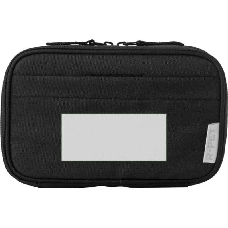 rPEt 300D polyesterové cestovní pouzdro Calix, černá rPEt 300D polyesterové cestovní pouzdro Calix, černá