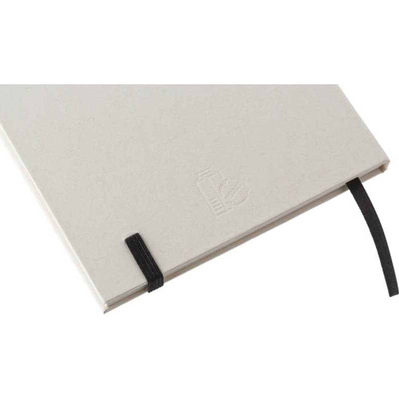 Recyklovaný kartonový zápisník A5 Hudson, černá - bílá Recyklovaný kartonový zápisník A5 Hudson, černá - bílá