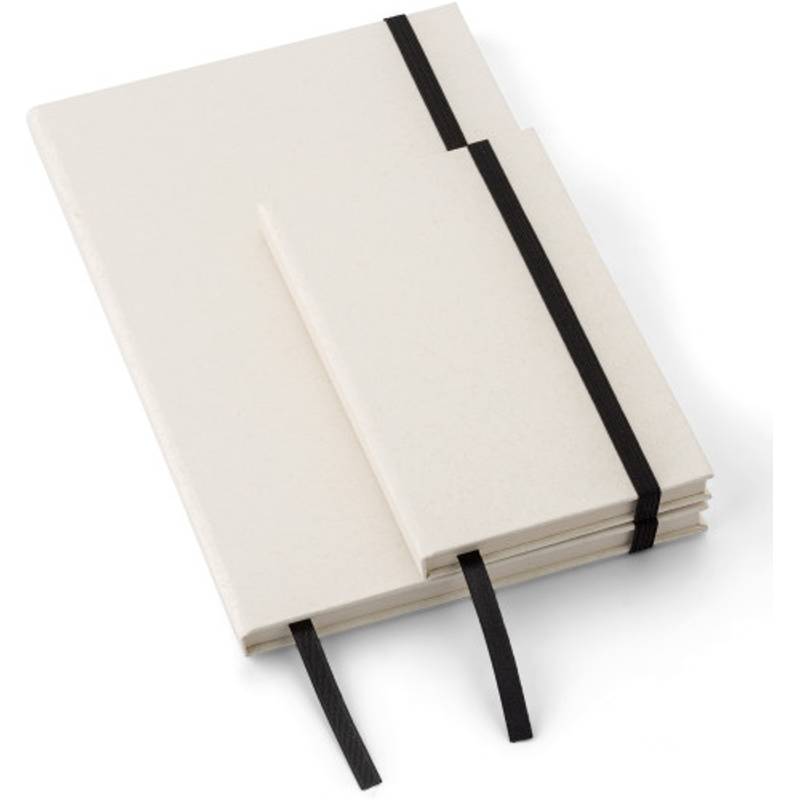 Recyklovaný kartonový zápisník A5 Hudson, černá - bílá Recyklovaný kartonový zápisník A5 Hudson, černá - bílá