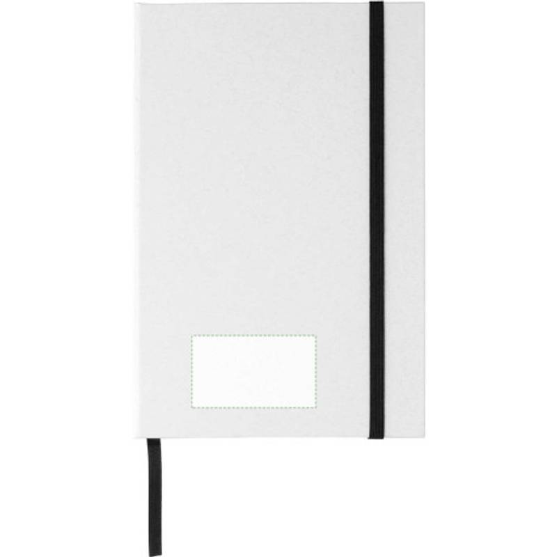 Recyklovaný kartonový zápisník A5 Hudson, černá - bílá Recyklovaný kartonový zápisník A5 Hudson, černá - bílá