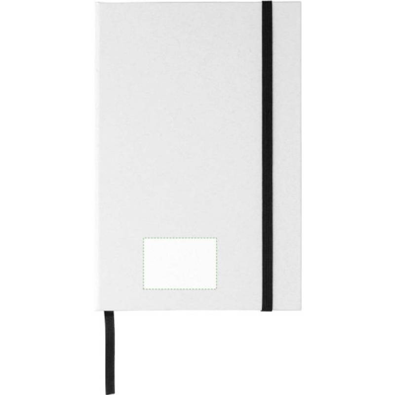 Recyklovaný kartonový zápisník A5 Hudson, černá - bílá Recyklovaný kartonový zápisník A5 Hudson, černá - bílá
