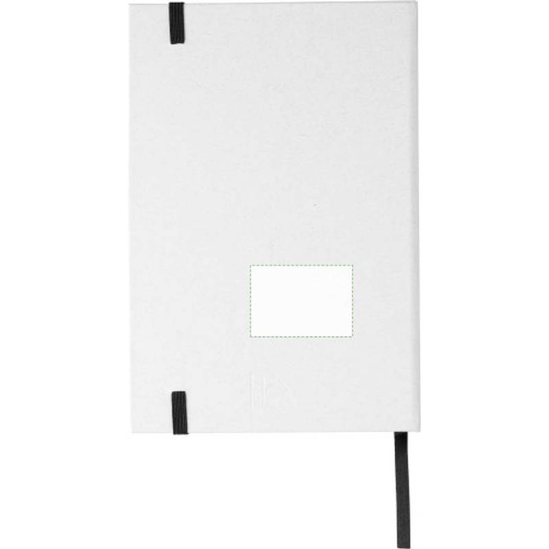 Recyklovaný kartonový zápisník A5 Hudson, černá - bílá Recyklovaný kartonový zápisník A5 Hudson, černá - bílá