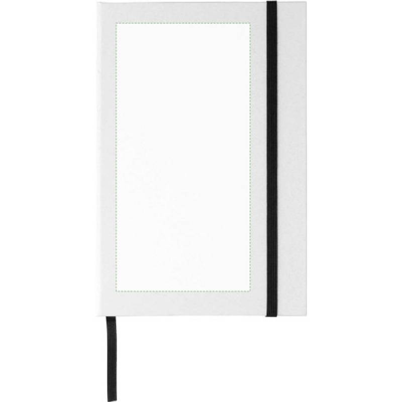 Recyklovaný kartonový zápisník A5 Hudson, černá - bílá Recyklovaný kartonový zápisník A5 Hudson, černá - bílá