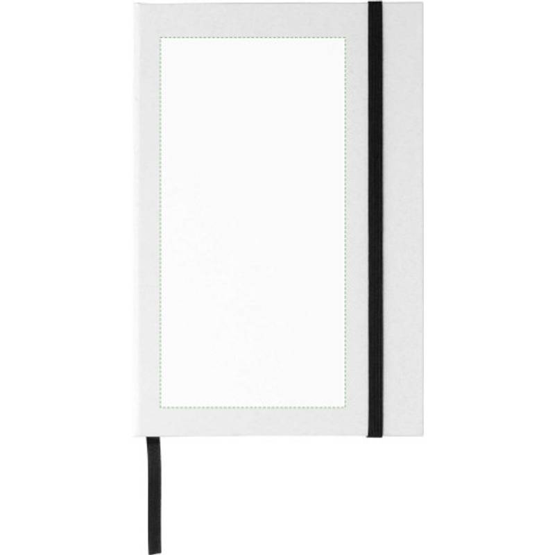 Recyklovaný kartonový zápisník A5 Hudson, černá - bílá Recyklovaný kartonový zápisník A5 Hudson, černá - bílá