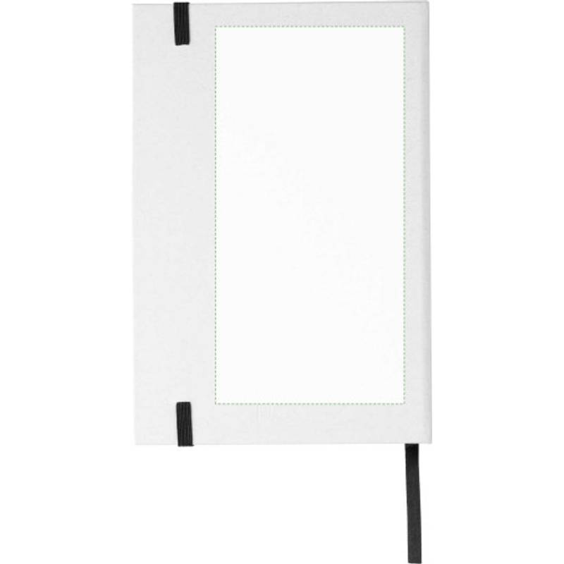 Recyklovaný kartonový zápisník A5 Hudson, černá - bílá Recyklovaný kartonový zápisník A5 Hudson, černá - bílá