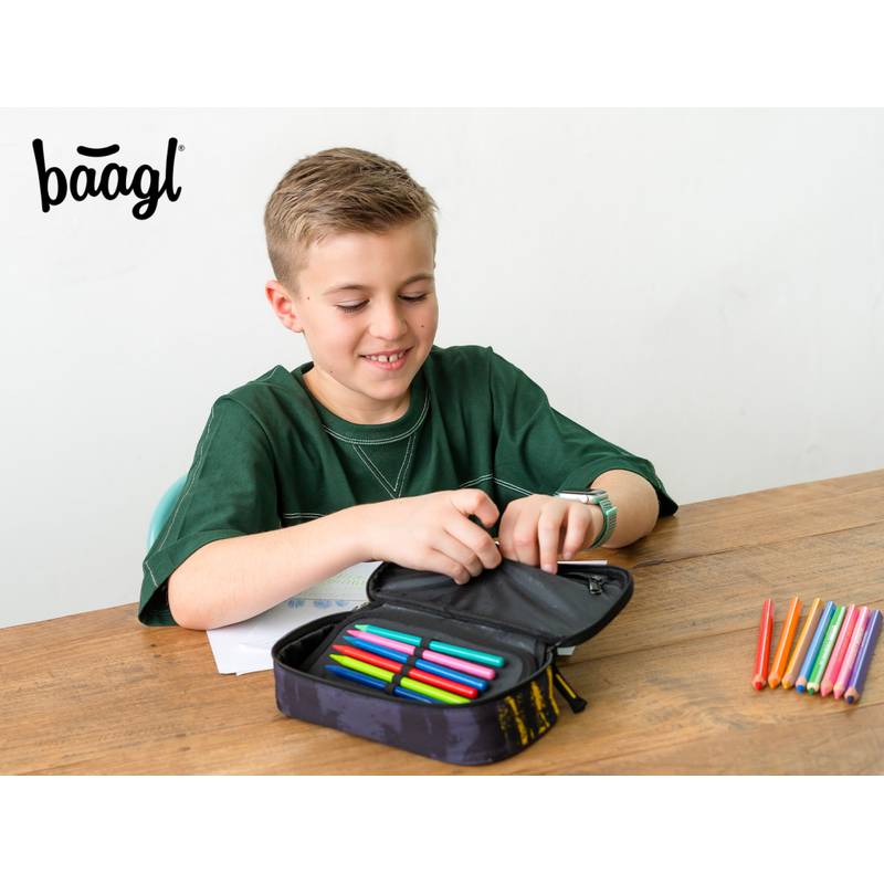 BAAGL - Školní penál etui Red Polygon BAAGL - Školní penál etui Red Polygon