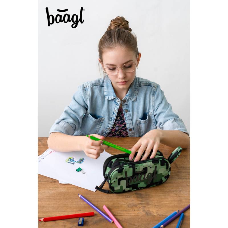 BAAGL - Studentský penál etui Green BAAGL - Studentský penál etui Green