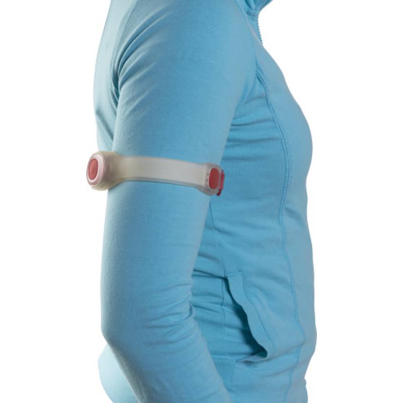 FLANAGAN Silikonový pásek na ruku s 2 blikajícími LED světly, červená FLANAGAN Silikonový pásek na ruku s 2 blikajícími LED světly, červená