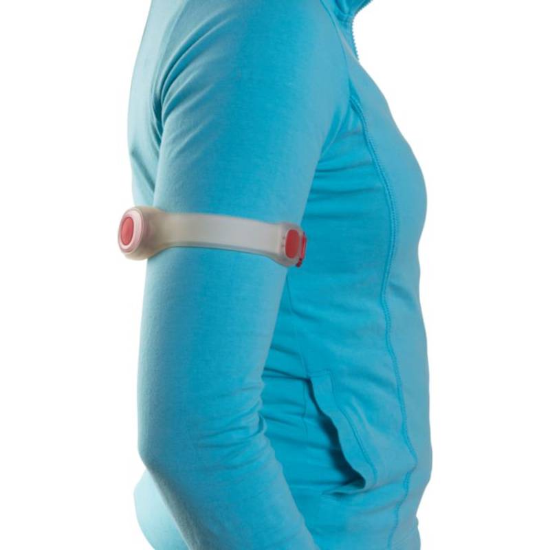 FLANAGAN Silikonový pásek na ruku s 2 blikajícími LED světly, červená FLANAGAN Silikonový pásek na ruku s 2 blikajícími LED světly, červená