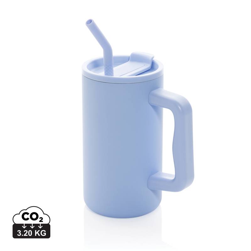 Hrnek Cube 800 ml z recykl. oceli s certifikací RCS, modrá světla Hrnek Cube 800 ml z recykl. oceli s certifikací RCS, modrá světla