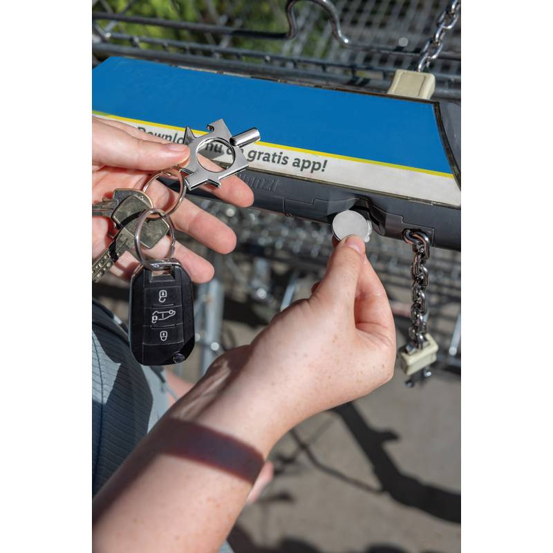 Kľúčenka 3v1 z RCS recykl. zliatiny zinku, sivá strieborná Kľúčenka 3v1 z RCS recykl. zliatiny zinku, sivá strieborná