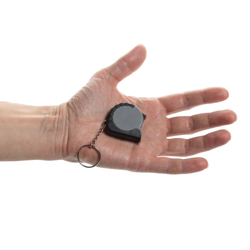 Kľúčenka s 1m metrom MeasureMate z RCS recykl. ABS, sivá Kľúčenka s 1m metrom MeasureMate z RCS recykl. ABS, sivá