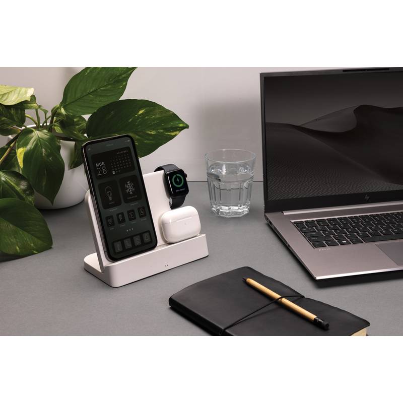 Duálna nabíjačka 15W Joltz z RCS plastu so slotom na iWatch, biela Duálna nabíjačka 15W Joltz z RCS plastu so slotom na iWatch, biela