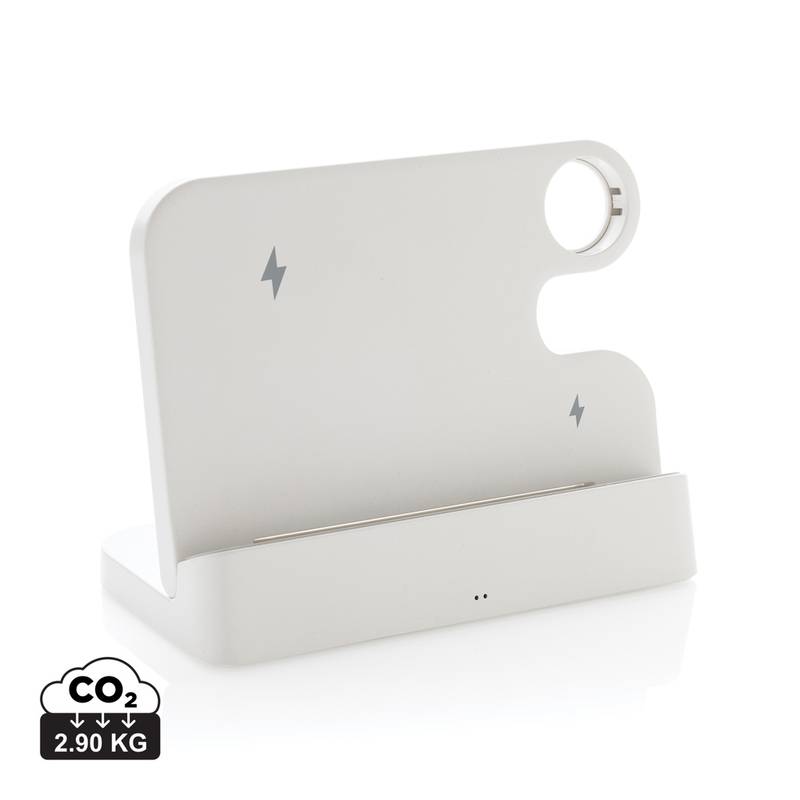 Duálna nabíjačka 15W Joltz z RCS plastu so slotom na iWatch, biela Duálna nabíjačka 15W Joltz z RCS plastu so slotom na iWatch, biela