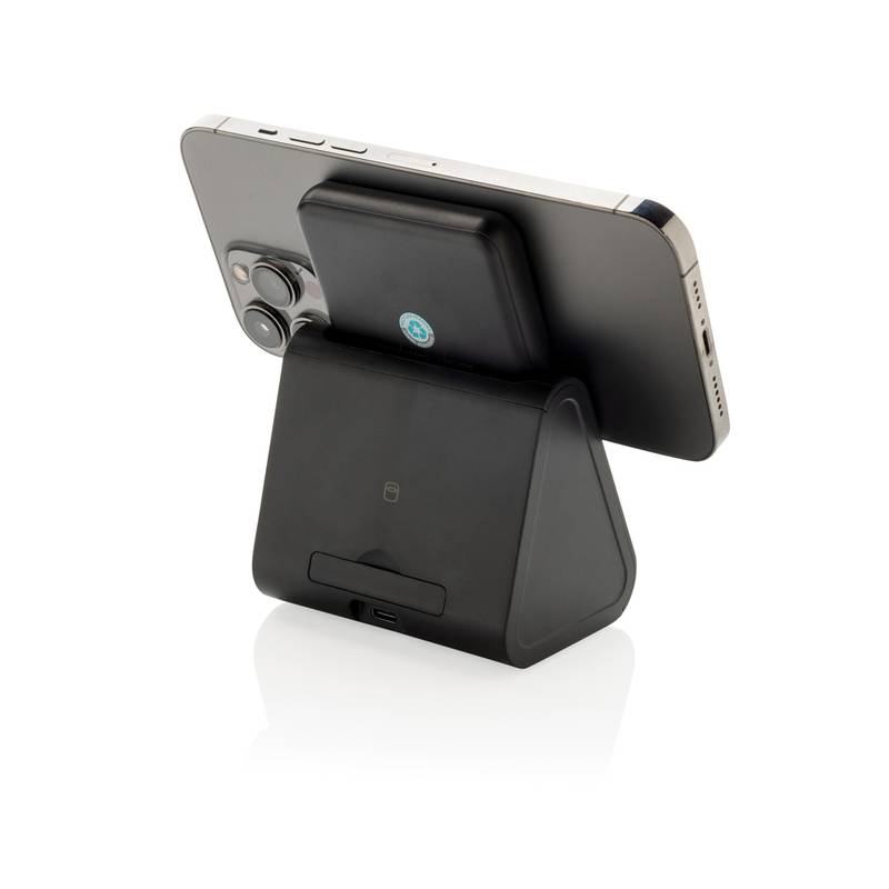 Nabíjačka 5000mAh 3v1 Powerbase z RCS recykl. plastu, čierna Nabíjačka 5000mAh 3v1 Powerbase z RCS recykl. plastu, čierna