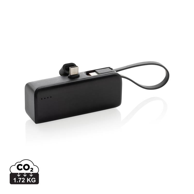 Powerbanka 3000mAh s USB C Powerlink z RCS recykl. plastu, čierna Powerbanka 3000mAh s USB C Powerlink z RCS recykl. plastu, čierna