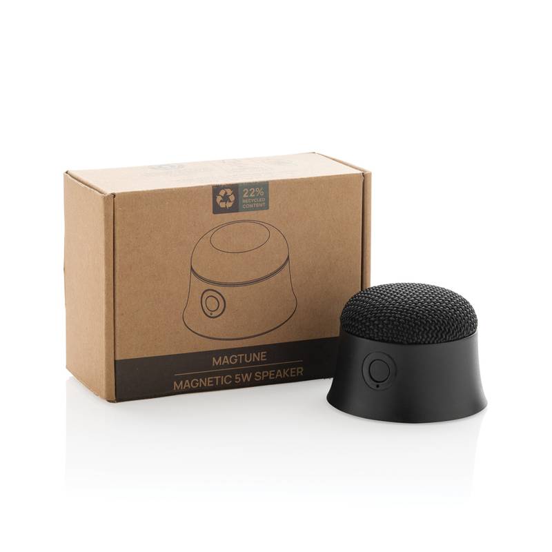 Bezdrôtový reproduktor 5W Magtune z RCS recykl. plastu, čierna Bezdrôtový reproduktor 5W Magtune z RCS recykl. plastu, čierna