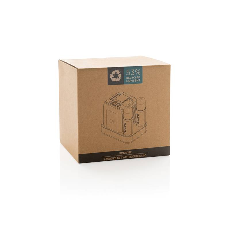 Sada na karaoke s dvojitým mikrofónom Singvibe z RCS plastu, čierna Sada na karaoke s dvojitým mikrofónom Singvibe z RCS plastu, čierna