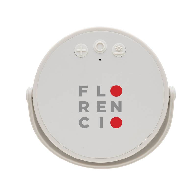 USB dobíjateľná stolná lampa Aurora z RCS recykl. plastu, sivá USB dobíjateľná stolná lampa Aurora z RCS recykl. plastu, sivá