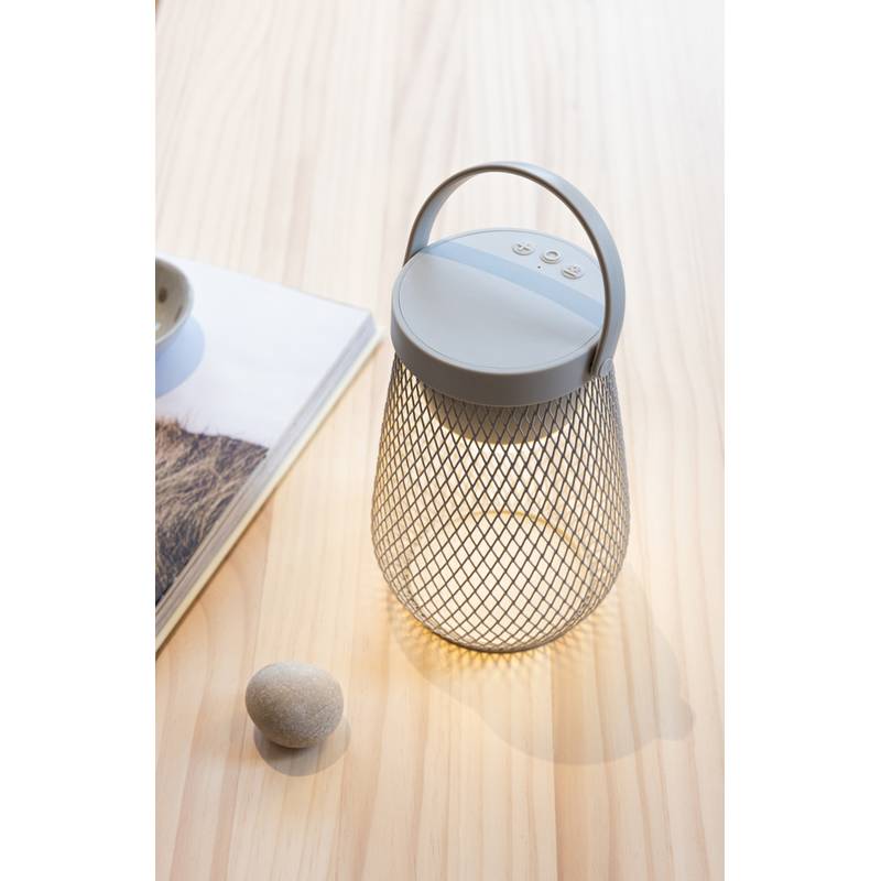 USB dobíjateľná stolná lampa Aurora z RCS recykl. plastu, sivá USB dobíjateľná stolná lampa Aurora z RCS recykl. plastu, sivá