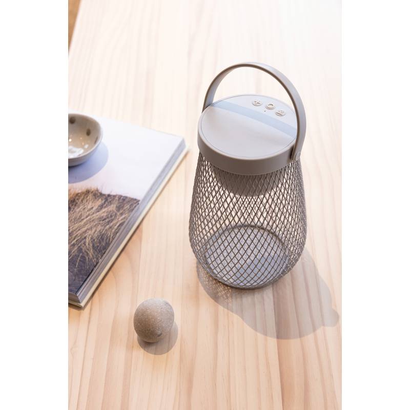 USB dobíjateľná stolná lampa Aurora z RCS recykl. plastu, sivá USB dobíjateľná stolná lampa Aurora z RCS recykl. plastu, sivá