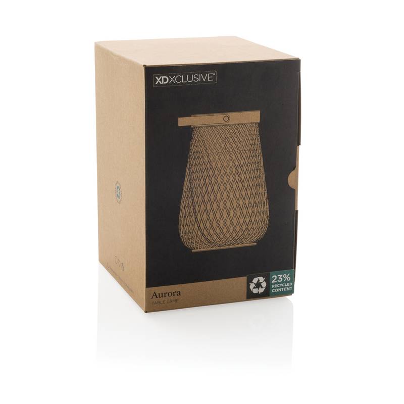 USB dobíjateľná stolná lampa Aurora z RCS recykl. plastu, sivá USB dobíjateľná stolná lampa Aurora z RCS recykl. plastu, sivá