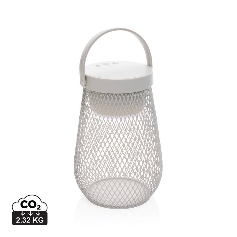 USB dobíjateľná stolná lampa Aurora z RCS recykl. plastu, sivá USB dobíjateľná stolná lampa Aurora z RCS recykl. plastu, sivá