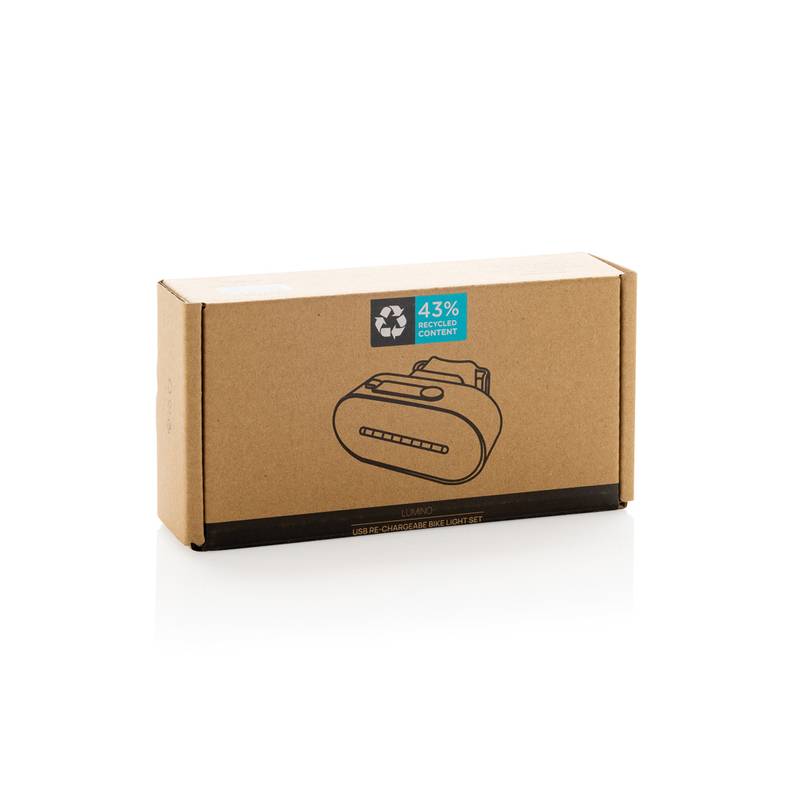 Sada USB dobíjateľných svetiel na bicykel Lumino z RCS ABS, čierna Sada USB dobíjateľných svetiel na bicykel Lumino z RCS ABS, čierna