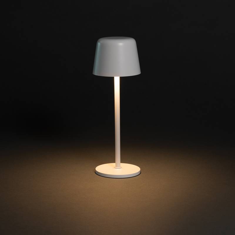 USB dobíjecí stolní lampa Zenic z RCS recykl. plastu, bílá USB dobíjecí stolní lampa Zenic z RCS recykl. plastu, bílá