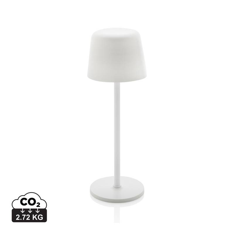 USB dobíjateľná stolná lampa Zenic z RCS recykl. plastu, biela USB dobíjateľná stolná lampa Zenic z RCS recykl. plastu, biela