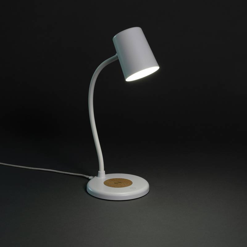 Stolní lampa Zenara s 15 W bezdr. nabíjením z RCS plastu, bílá Stolní lampa Zenara s 15 W bezdr. nabíjením z RCS plastu, bílá