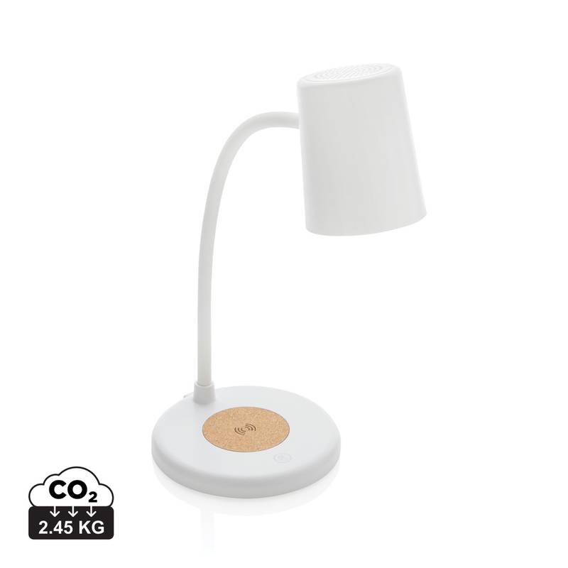 Stolní lampa Zenara s 15 W bezdr. nabíjením z RCS plastu, bílá Stolní lampa Zenara s 15 W bezdr. nabíjením z RCS plastu, bílá