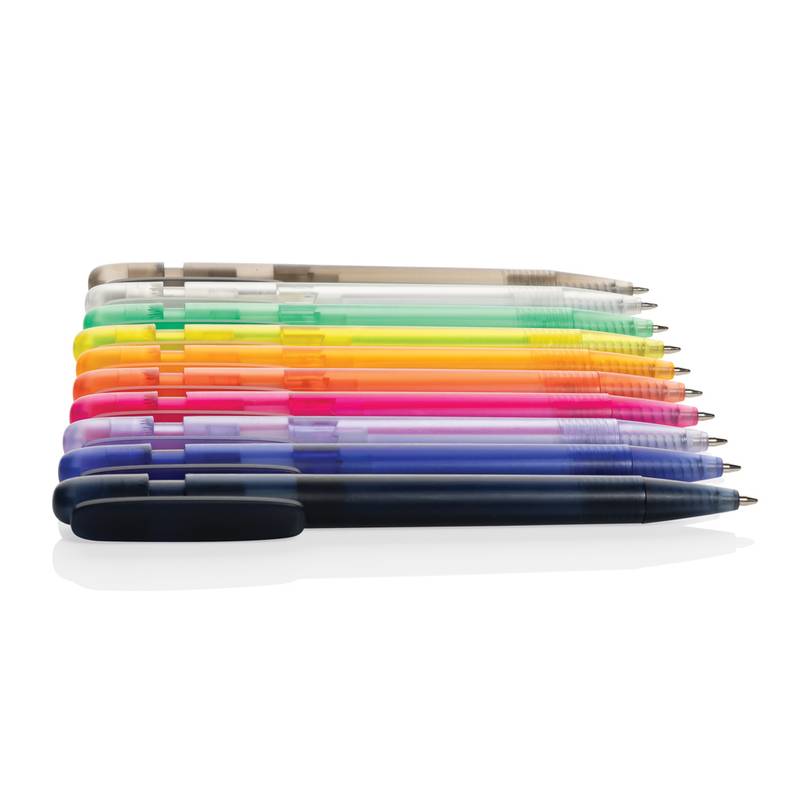 Průhledné pero Devin z GRS recykl. ABS, černá Průhledné pero Devin z GRS recykl. ABS, černá