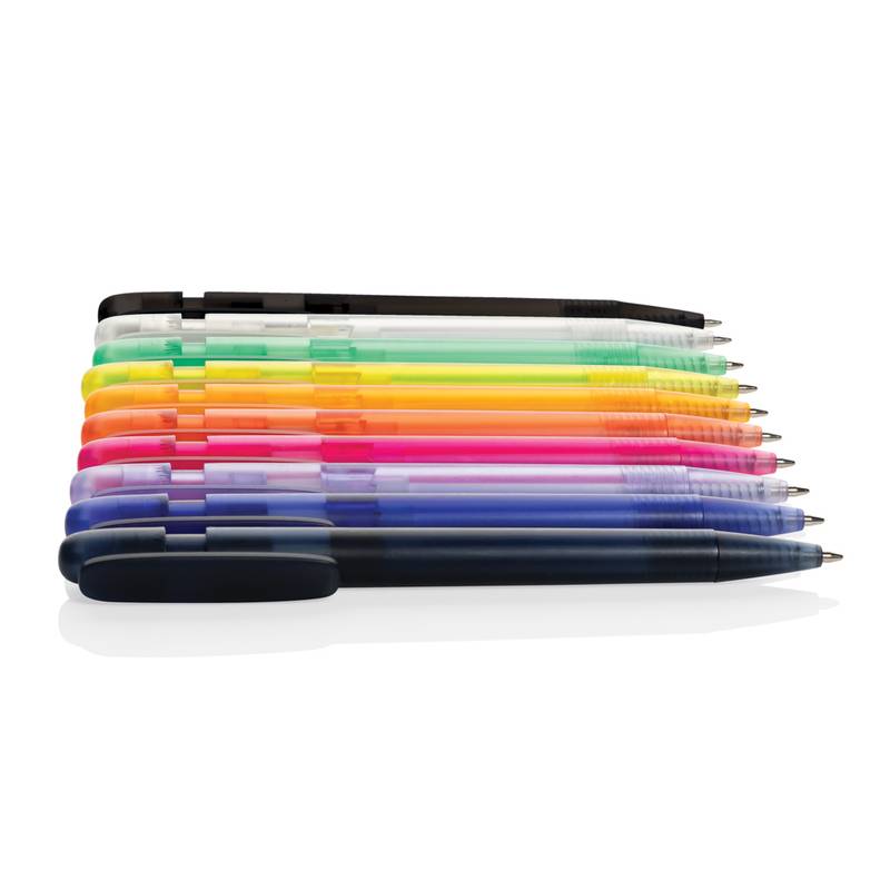 Průhledné pero Devin z GRS recykl. ABS, černá Průhledné pero Devin z GRS recykl. ABS, černá