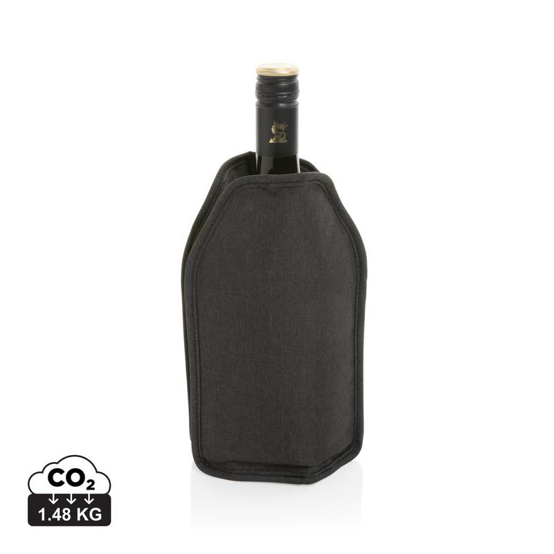 Chladící obal na láhve Vino z RPET AWARE™, černá Chladící obal na láhve Vino z RPET AWARE™, černá