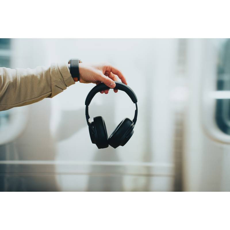 Opravitelná bezdrátová sluchátka Irvine z RCS recykl. plastu, černá Opravitelná bezdrátová sluchátka Irvine z RCS recykl. plastu, černá