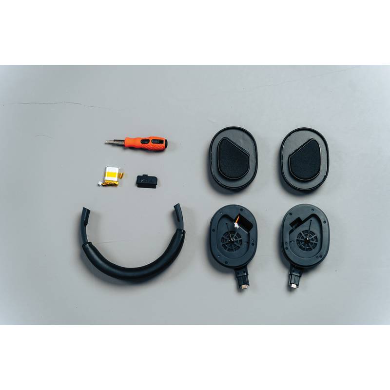 Opravitelná bezdrátová sluchátka Irvine z RCS recykl. plastu, černá Opravitelná bezdrátová sluchátka Irvine z RCS recykl. plastu, černá