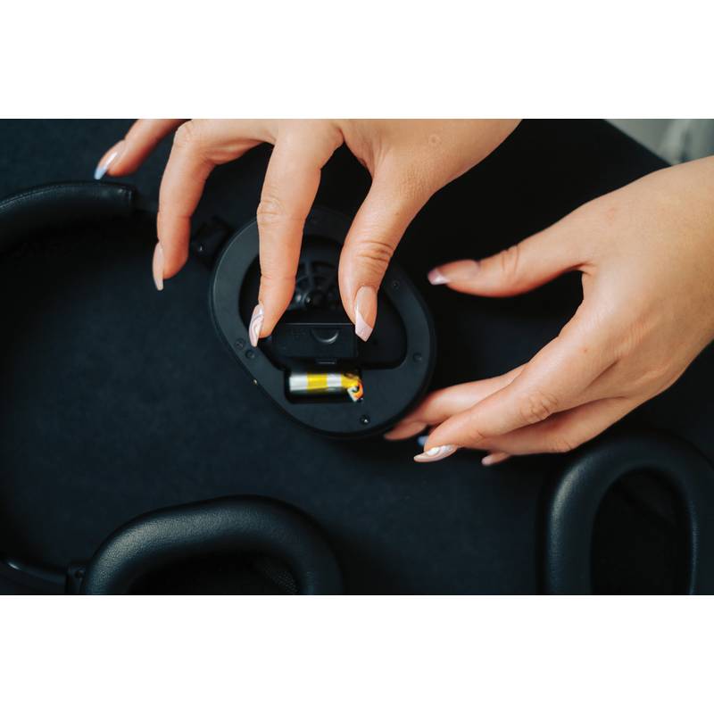 Opravitelná bezdrátová sluchátka Irvine z RCS recykl. plastu, černá Opravitelná bezdrátová sluchátka Irvine z RCS recykl. plastu, černá