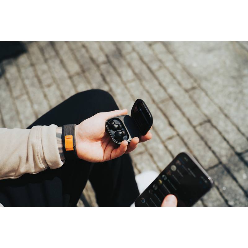 Opravitelná bezdrátov. sluchátka do uší Lakewood z RCS plastu, černá Opravitelná bezdrátov. sluchátka do uší Lakewood z RCS plastu, černá